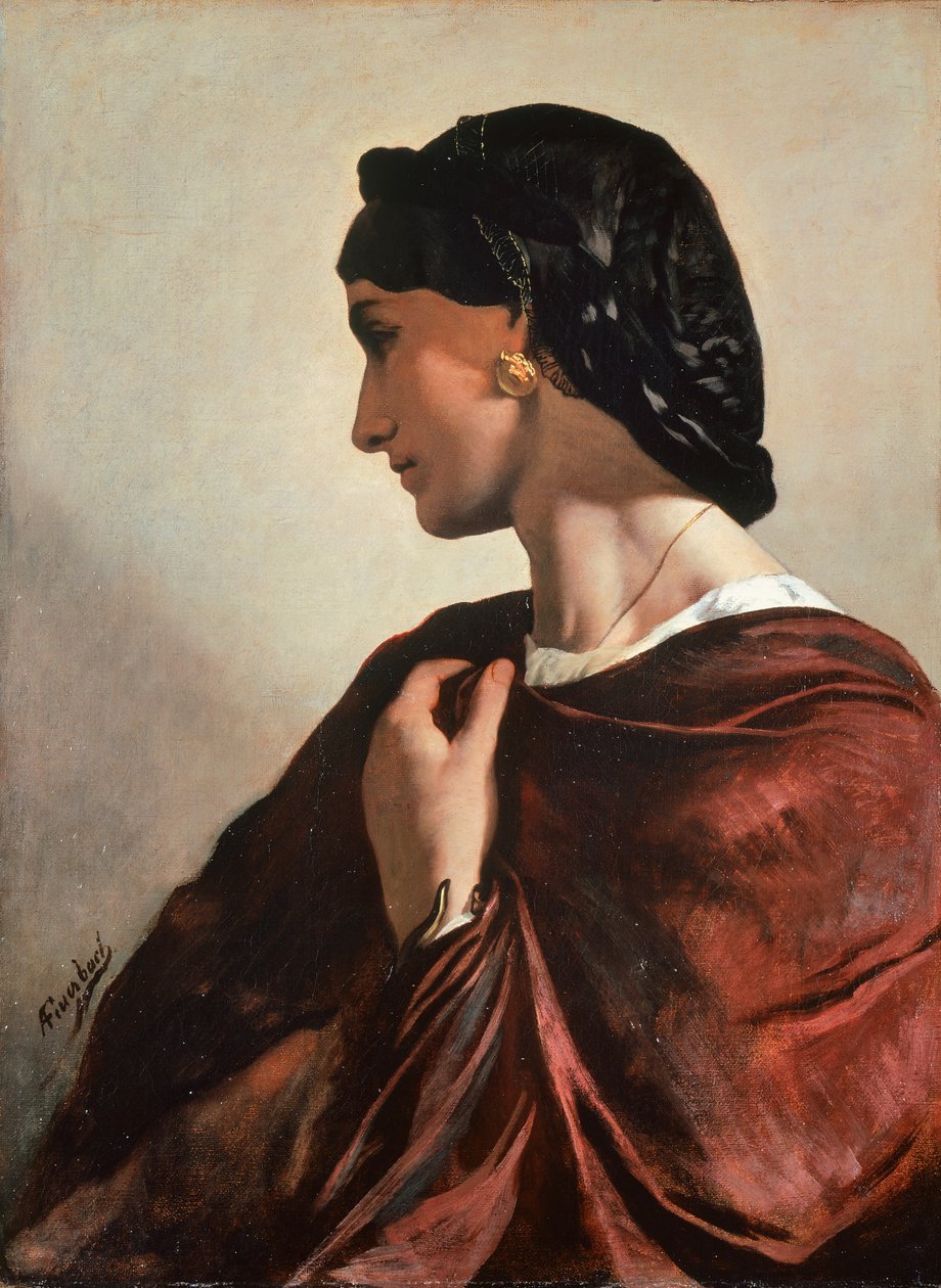 Portrét Nanny, cca 1861, Anselm Friedrich Feuerbach (1829-1880), olej na plátně, 73x55 cm od Anselm Feuerbach
