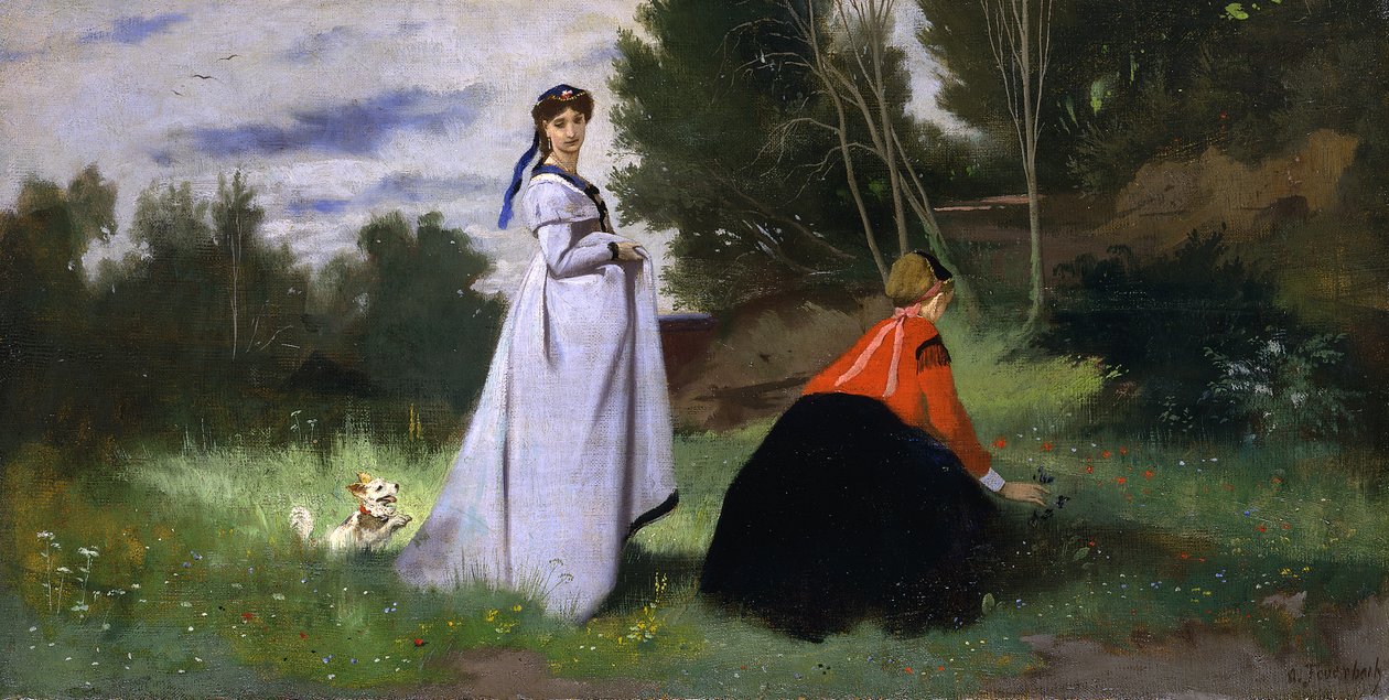 Dvě dámy v krajině, 1867. od Anselm Feuerbach