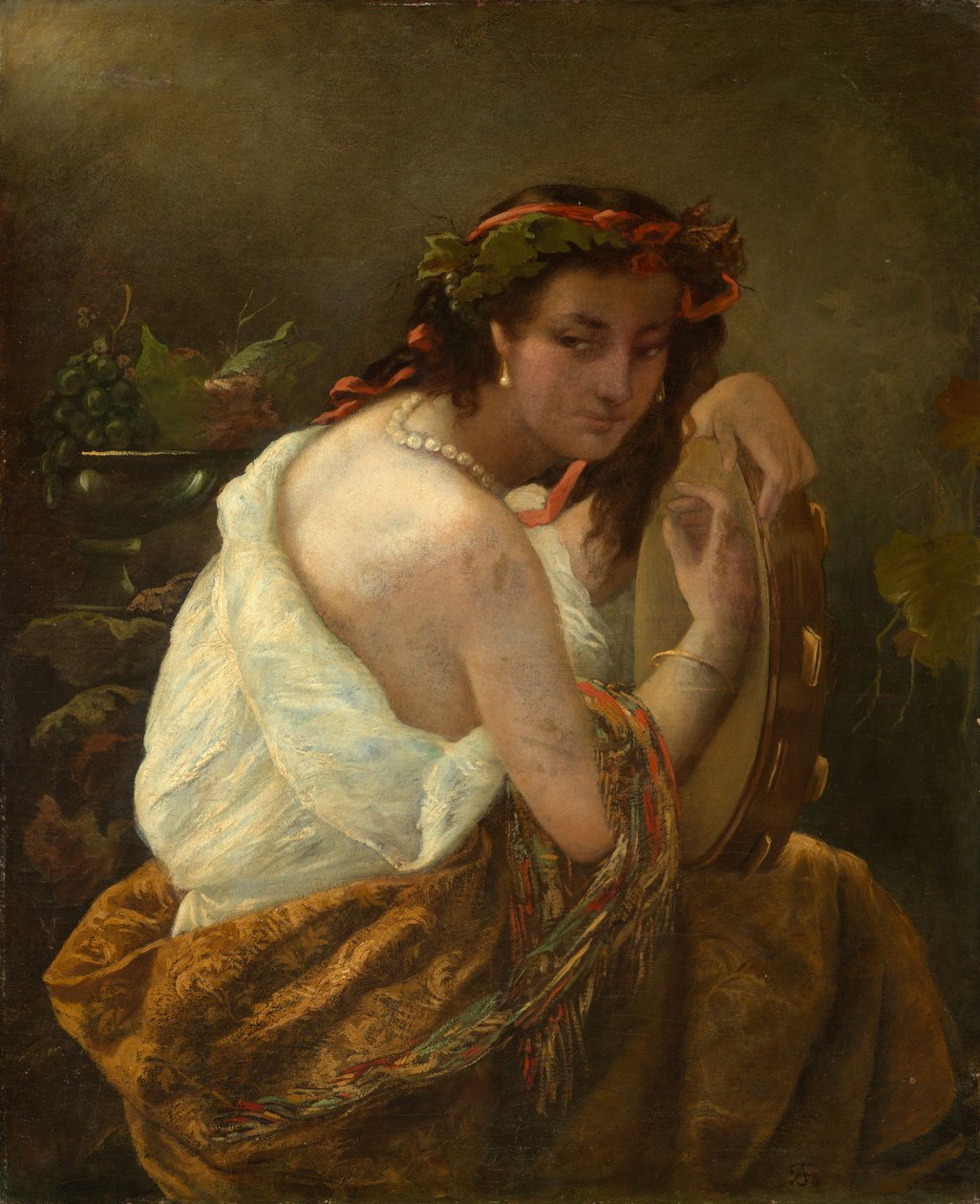 Cikánka s tamburínou od Anselm Feuerbach