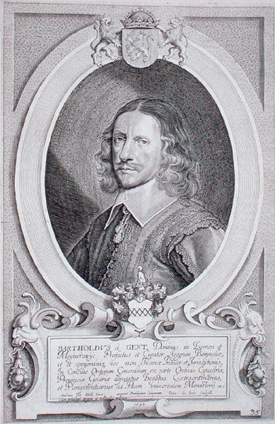 Barthold van Gent (asi 1580-1650) z knihy "Portraits des Hommes Illustres", vyryl Petrus de Iode, vydáno 1706 (rytina) od Anselmus van (after) Hulle