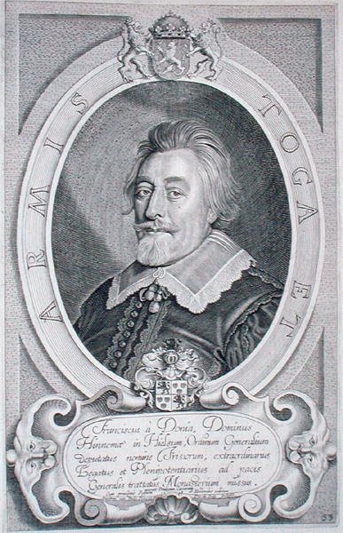 Frans van Donia († 1651) z „Portraits des Hommes Illustres“, ryl Petrus de Iode, vydáno 1706 (rytina) od Anselmus van (after) Hulle