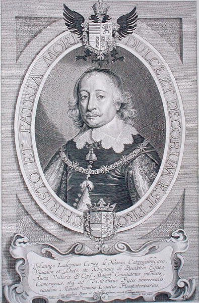 John Lewis (1590-1653) hrabě Nassau-Hadamar, z knihy "Portraits des Hommes Illustres", vyryl Petrus de Iode, vydáno 1706 (rytina) od Anselmus van (after) Hulle