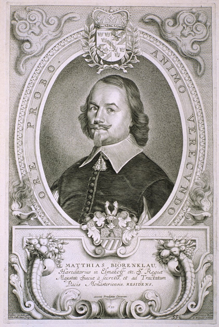 Matthias Mylonius Biorenklou (1607-71) z knihy "Portraits des Hommes Illustres", vydané roku 1706 od Anselmus van Hulle