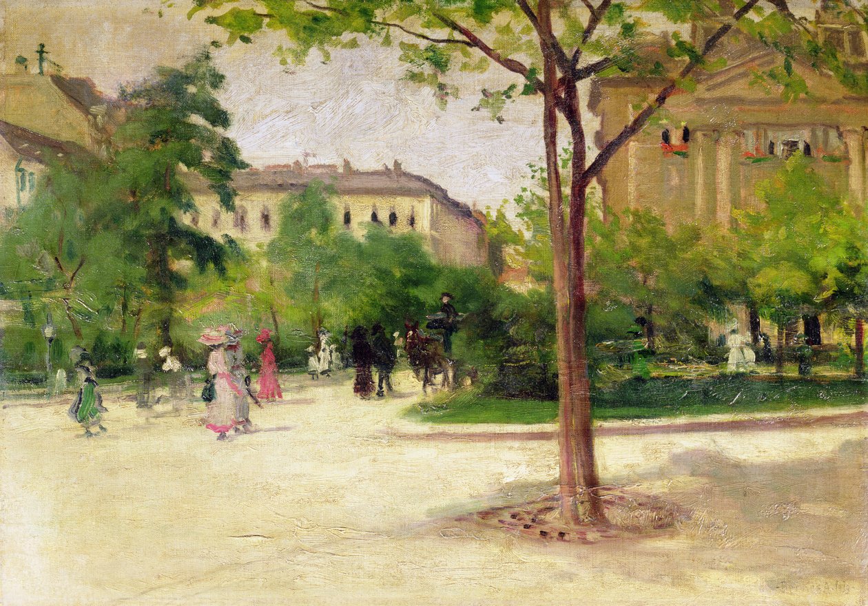 Budapešťská pouliční scéna, 1913 od Antal Berkes