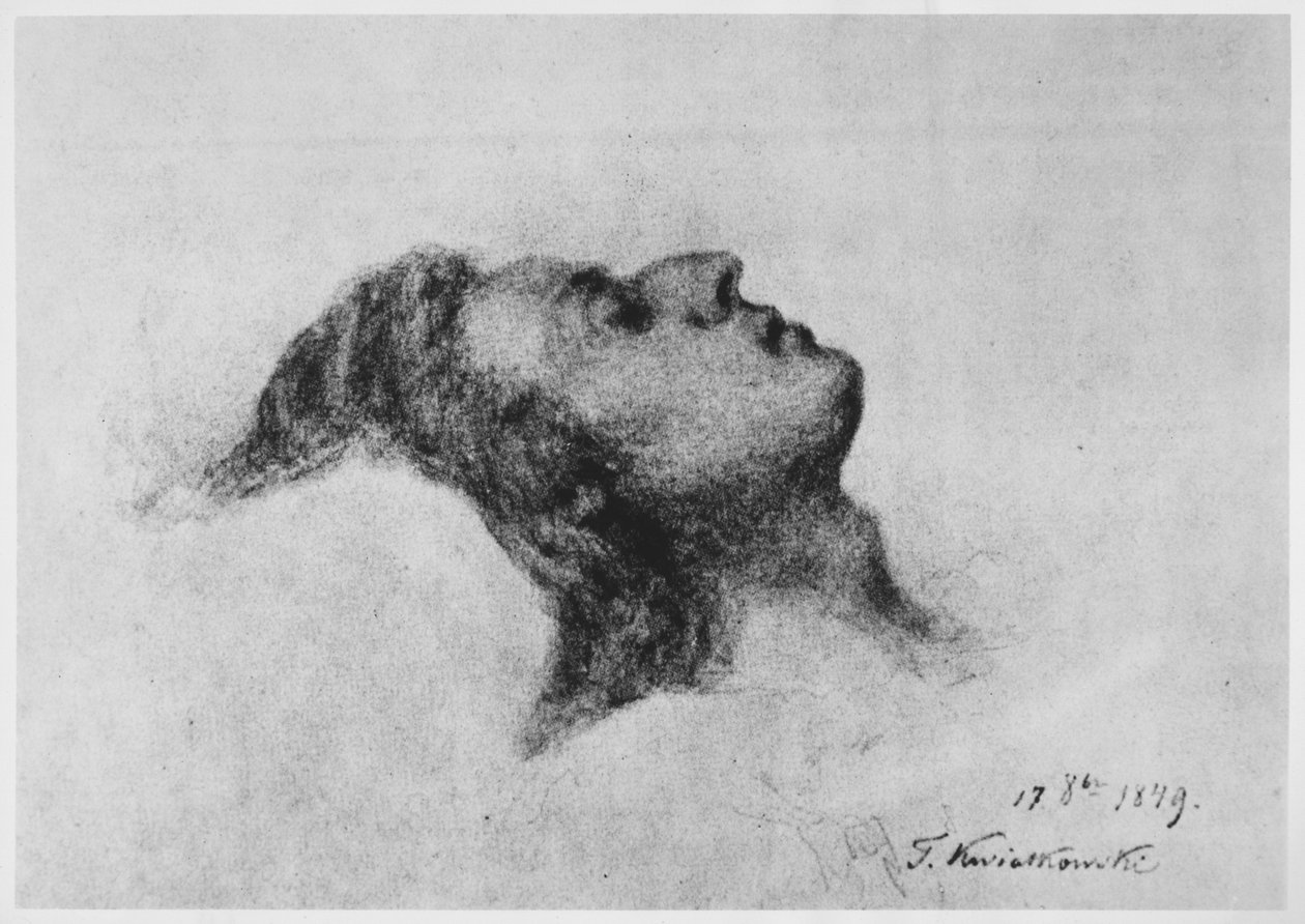 Frederic Chopin na smrtelné posteli, 17. října 1849 od Antar Teofil Kwiatowski
