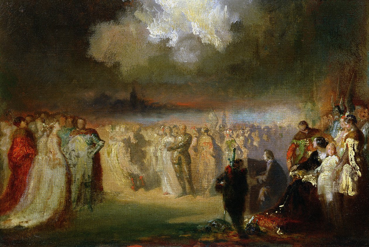 Frederic Chopin (1810-49) na koncertě v hotelu Lambert, Paříž, 1840 od Antar Teofil Kwiatowski