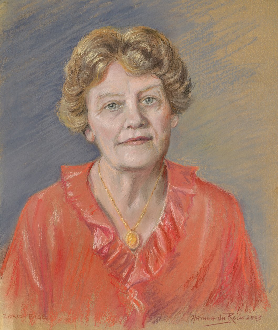 Paní Doris Page, 2003 (pastel) od Anthea Durose
