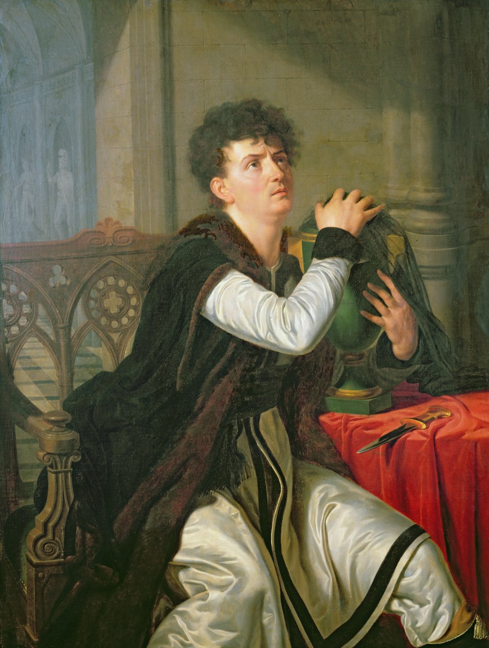 Portrét Francois Joseph Talma (1763-1826) jako Hamlet od Anthelme Francois Lagrenee