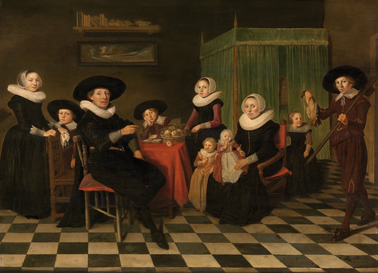Portrét rodiny (olej na plátně) od Anthonie (1601 73) Palamedesz