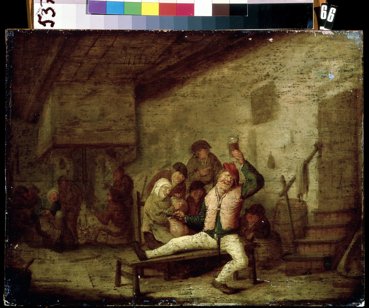 V taverně (V taverně). Obraz Anthony Victorijns (?-1655). Olej na dřevě od Anthonie Victorijns
