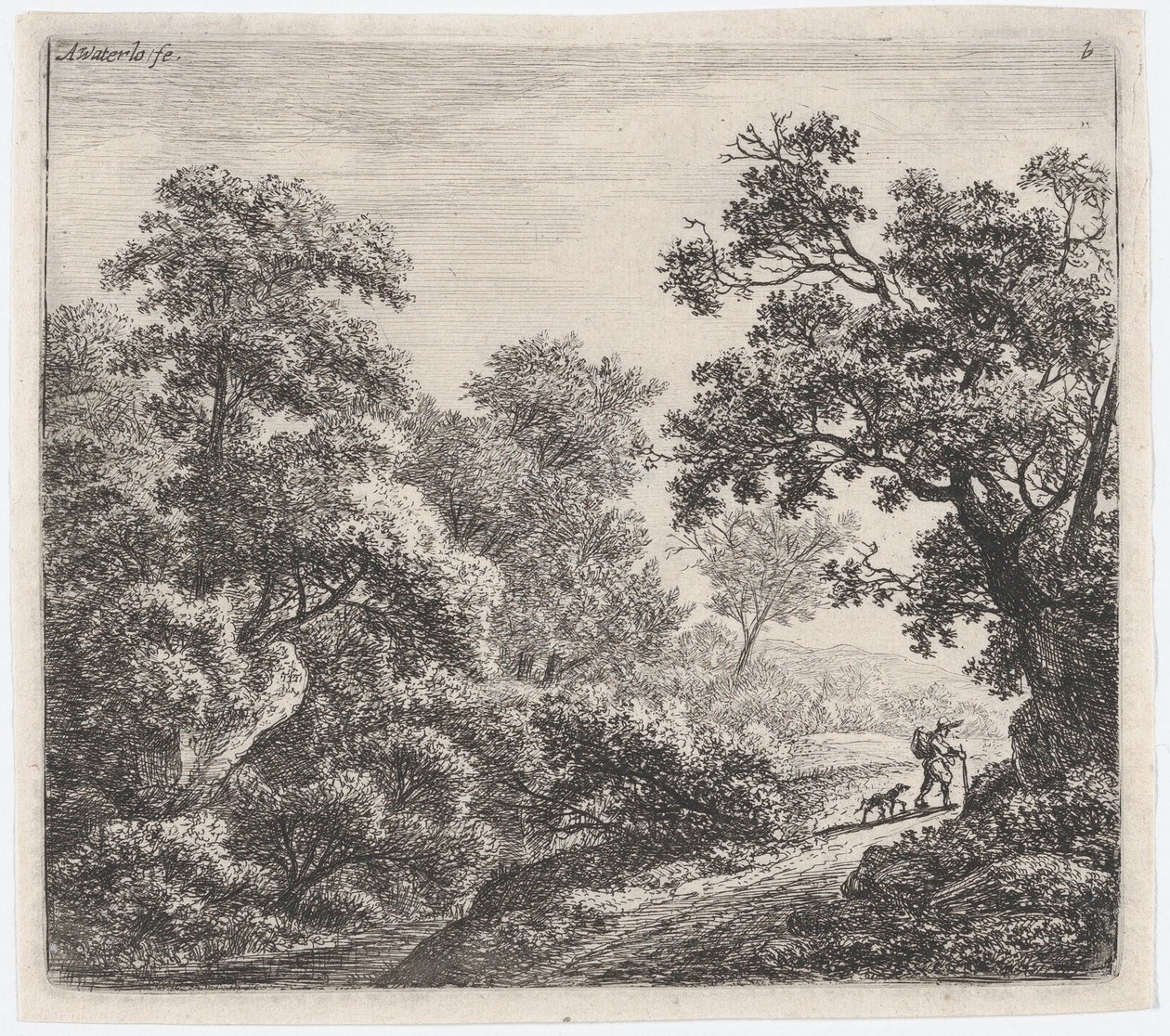 Cestovatel a jeho pes Le Voyageur et son Chien, 17. století. od Anthonie Waterloo