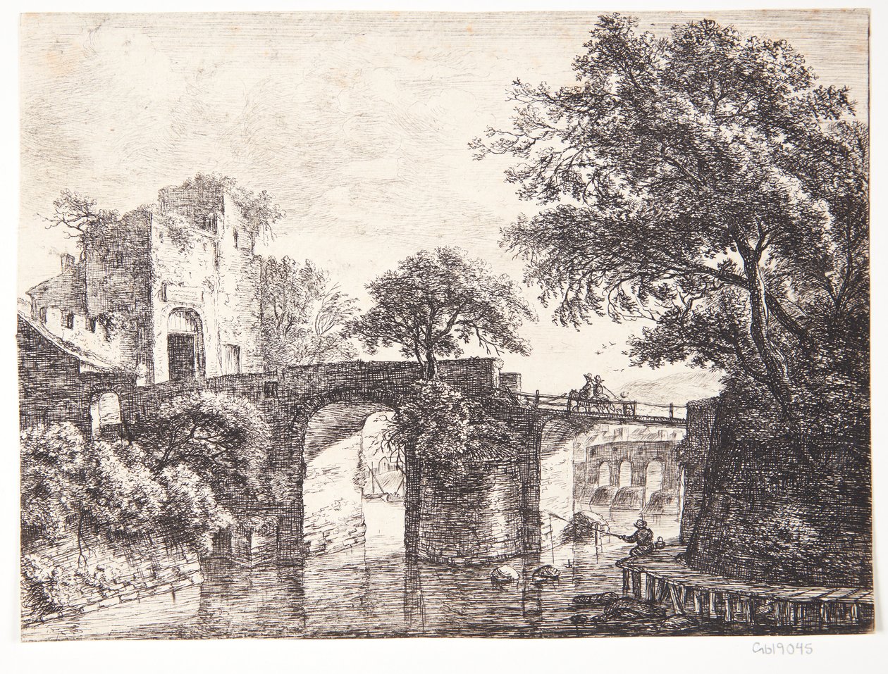 Kamenný most přes řeku od Anthonie Waterloo