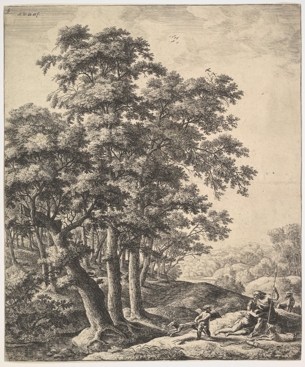 Venuše a Adonis. od Anthonie Waterloo