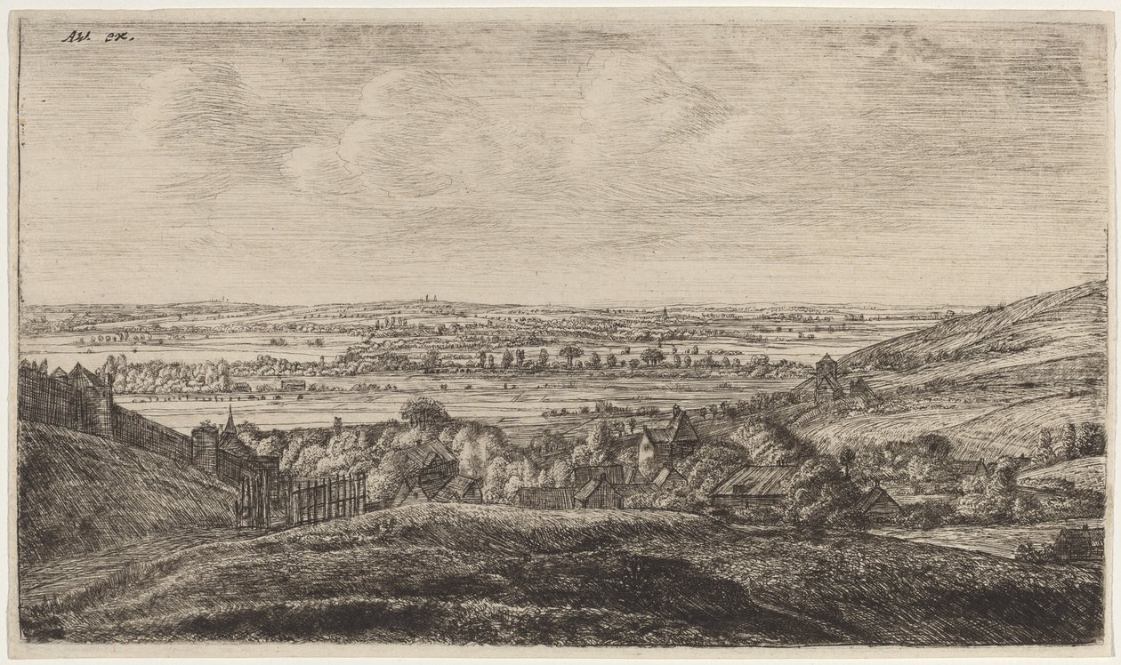 Hamlet v údolí od Anthonie Waterloo and Johannes Ruischer