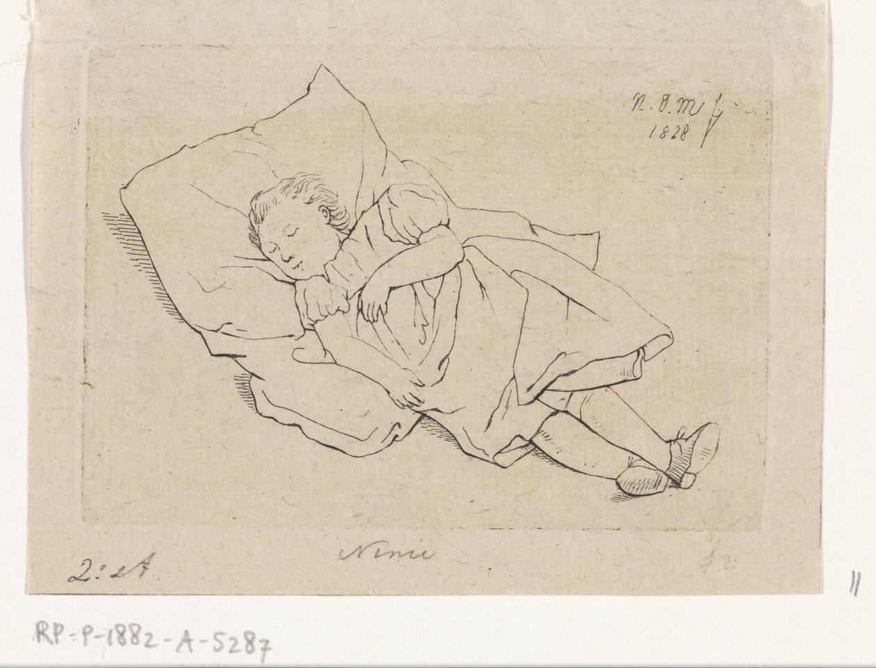 Spící dítě na polštáři od Anthonie Willem Hendrik Nolthenius de Man