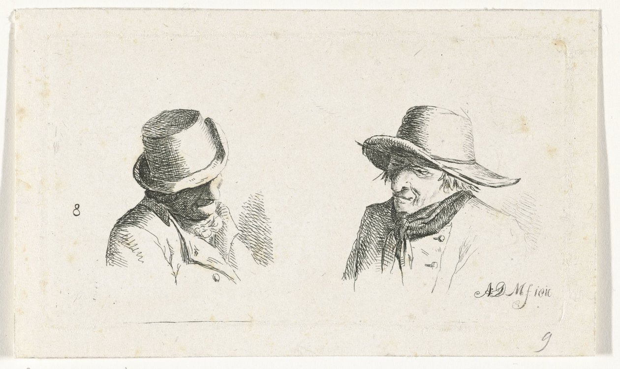 Dva muži s klobouky od Anthonie Willem Hendrik Nolthenius de Man