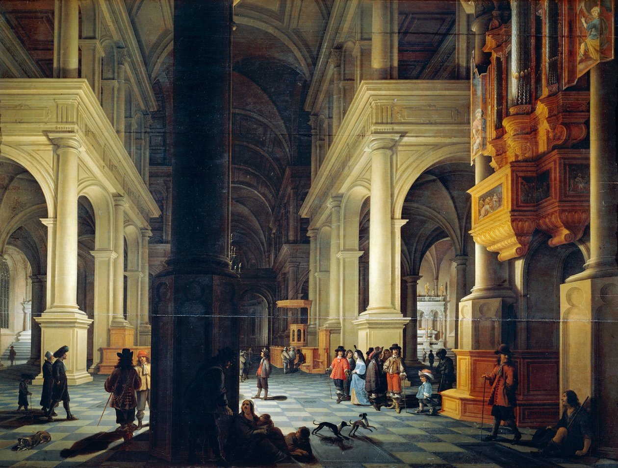 Interiér chrámu, od Anthonie De Lorme (cca 1610-1673) od Anthonie de Lorme