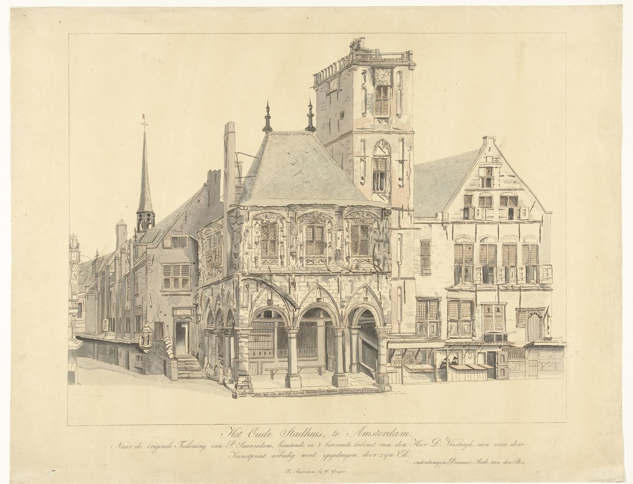 Stará radnice v Amsterdamu, 1641 Stará radnice v Amsterdamu (název na objektu) od Anthonie van den Bos