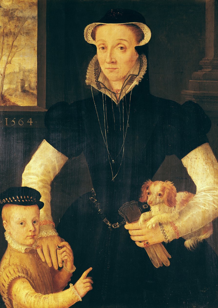 Vdova a její syn, 1564 od Anthonis van Dashorst Mor