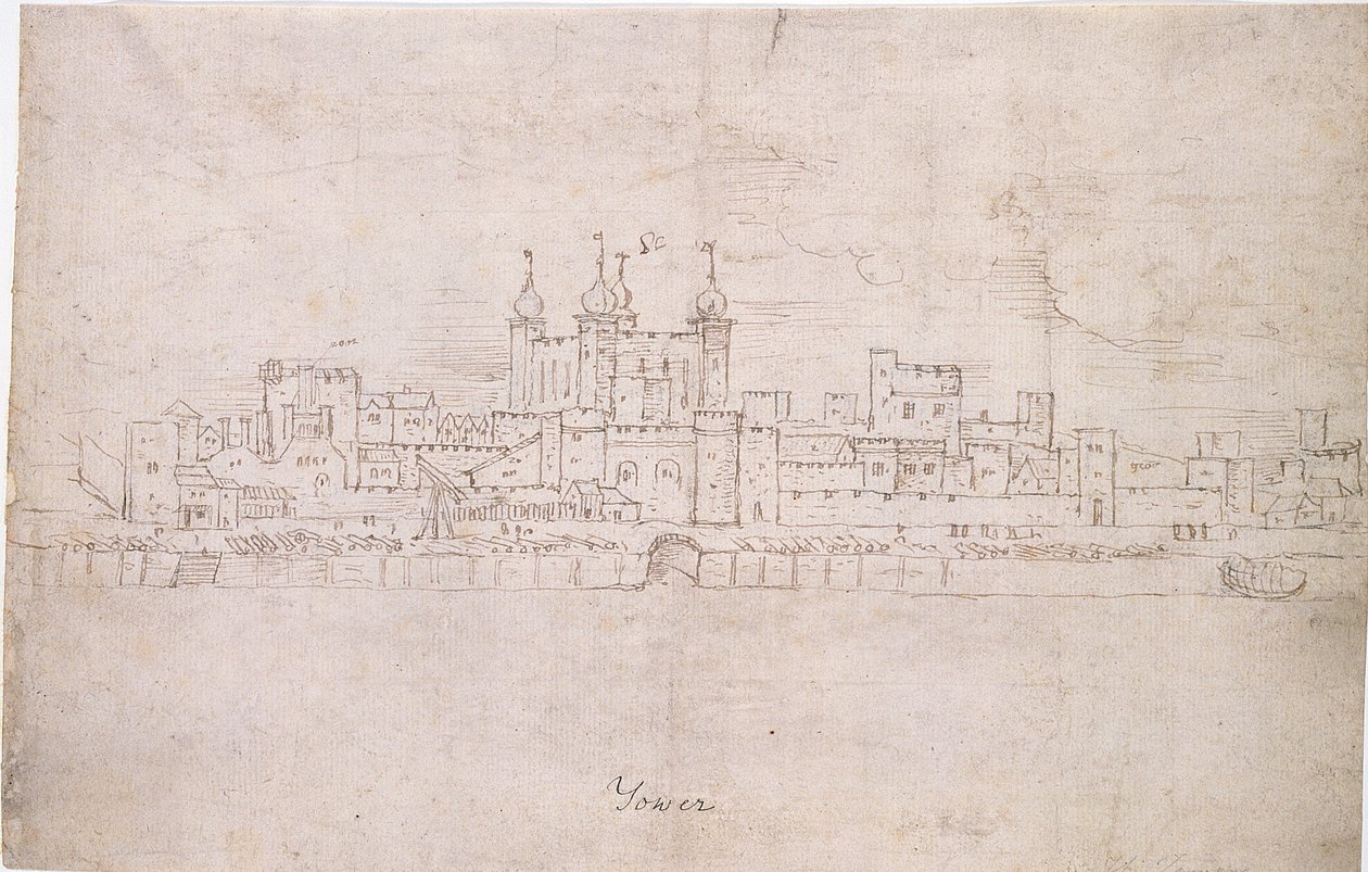 The Tower of London, c.1544 (pero a inkoust na papíře) od Anthonis van den Wyngaerde