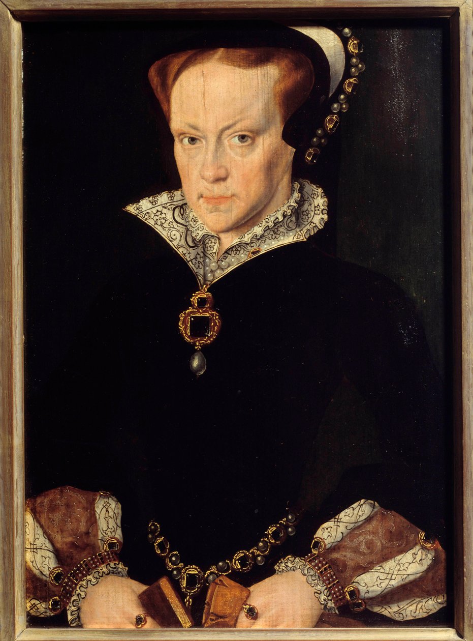 Portrét Marie Tudorové (1516-1558) Anglická královna Obraz Antonia Mora (1517-1575) 16. století Sun. 0,32 x 0,23 m od after Anthonis Mor van Dashorst