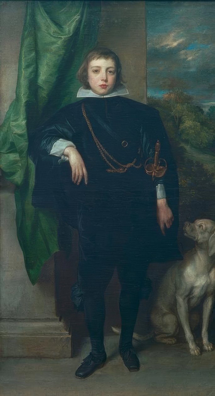 Princ Ruprecht Falcký se psem od Anthony van Dyck