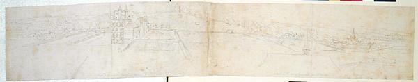 Greenwichský palác, c.1544 (pero, inkoust a tužka na papíře) od Anthonis van den Wyngaerde