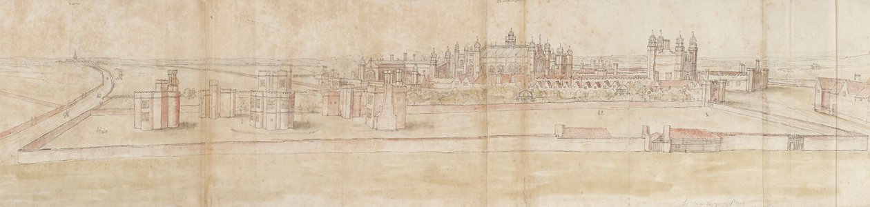 Palác Hampton Court ze severu, c1550-1560 od Anthonis van den Wyngaerde