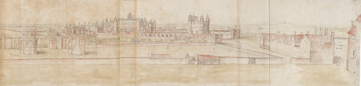 Palác Hampton Court ze severu, c1550-1560 od Anthonis van den Wyngaerde
