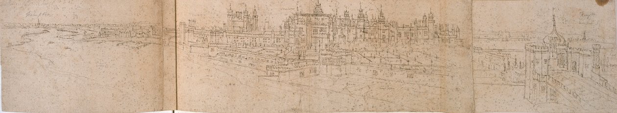 Palác Hampton Court od řeky, c1550-1560 od Anthonis van den Wyngaerde