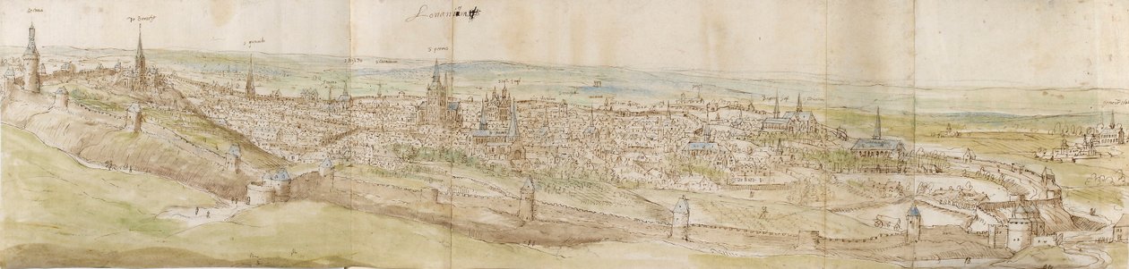 Panoramatický pohled na Leuven od severozápadu, c1550-1570 od Anthonis van den Wyngaerde