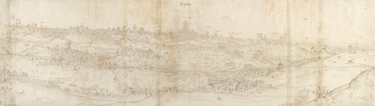 Panoramatický pohled na Segovii z východu, c1550-1560 od Anthonis van den Wyngaerde