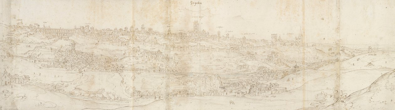 Panoramatický pohled na Segovii z východu, c1560-1570 od Anthonis van den Wyngaerde
