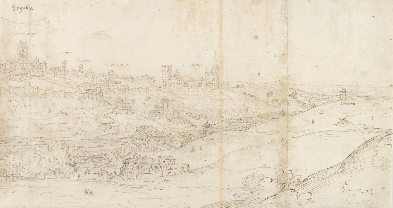 Panoramatický pohled na Segovii z východu, c1560-1570 od Anthonis van den Wyngaerde