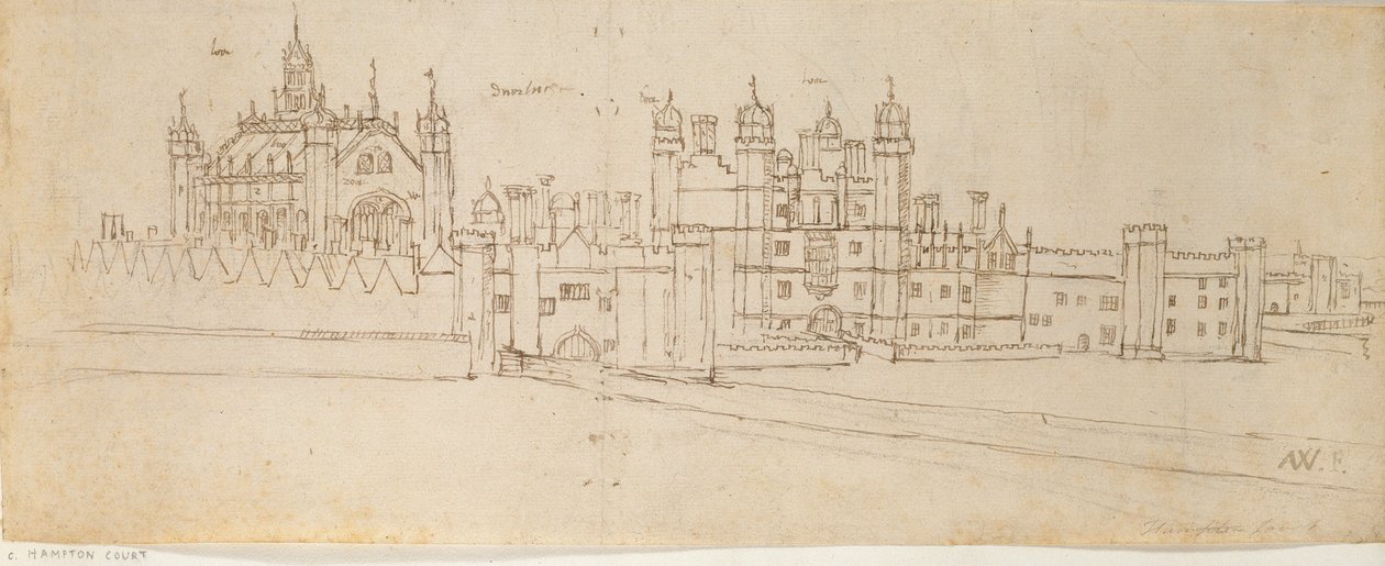 Kaple a brána paláce Hampton Court, c1550-1560 od Anthonis van den Wyngaerde