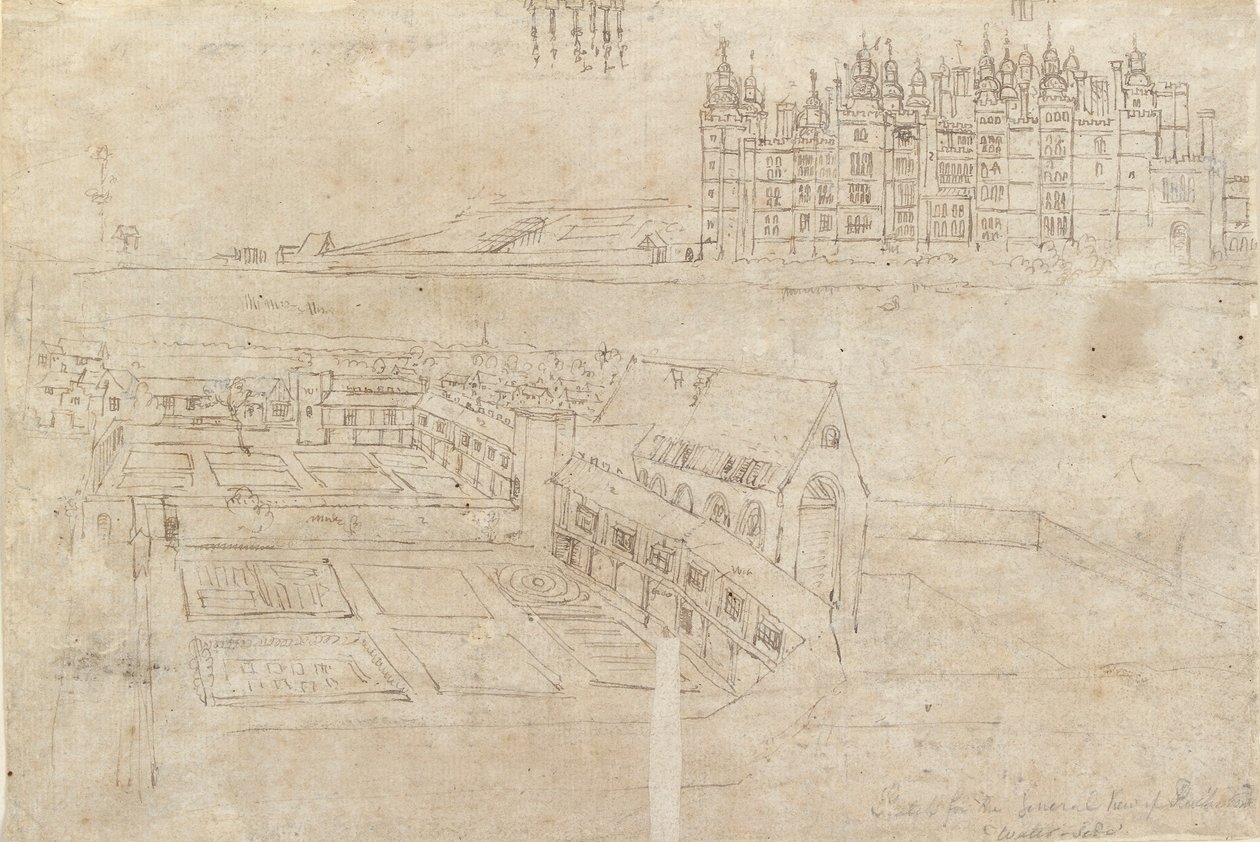 River Front of Richmond Palace a Privy Gardens, c1550s od Anthonis van den Wyngaerde