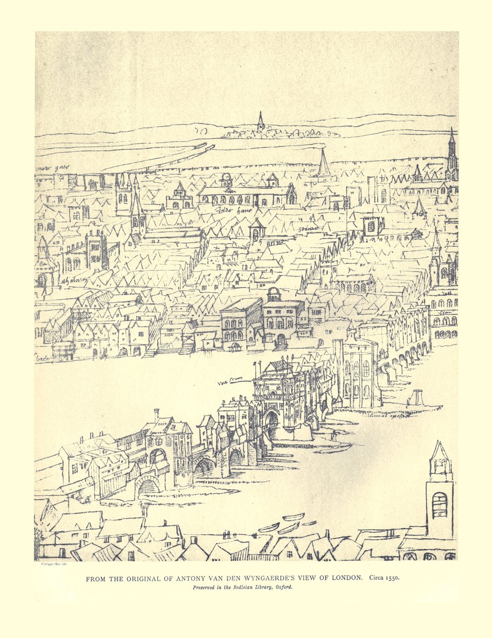 Van Den Wyngaerdes Pohled na Londýn, c1550, 1886 od Anthonis van den Wyngaerde
