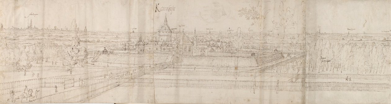 Pohled na palác Cantecroy poblíž Antverp a okolní krajiny, 1557-58 od Anthonis van den Wyngaerde