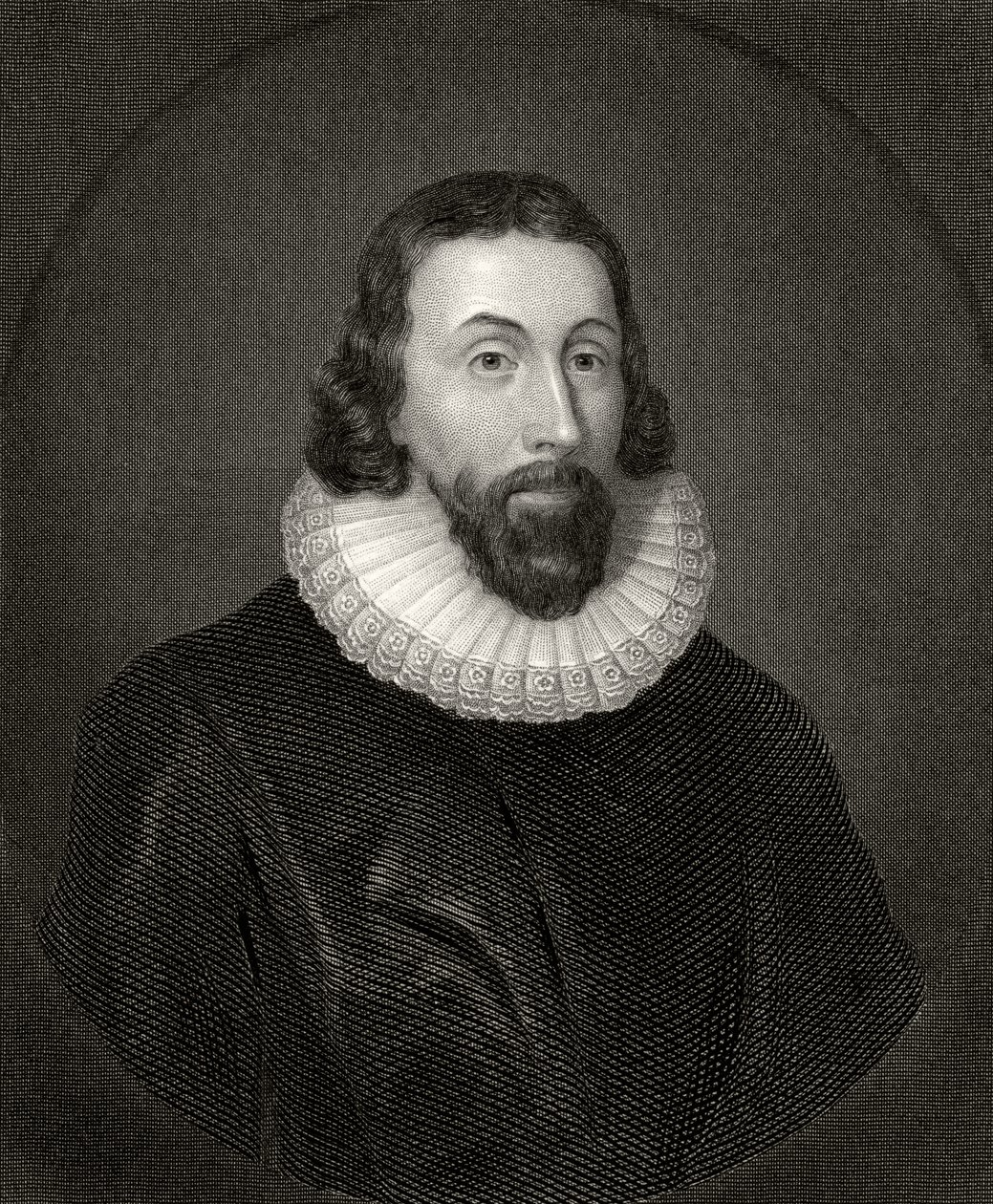 John Winthrop, rytý Charles William Sharpe (1818-99) od Anthony van Dyck