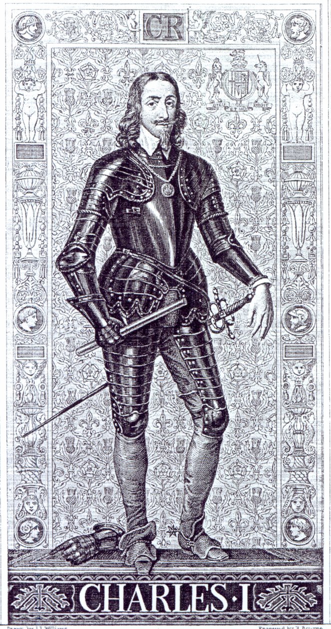 Král Karel I., kreslil J.L.Williams a ryl A.Bourne od Anthony van Dyck