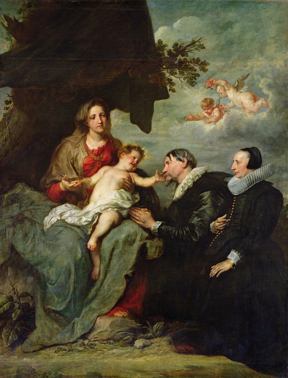 Madonna a dítě s dárci od Anthony van Dyck