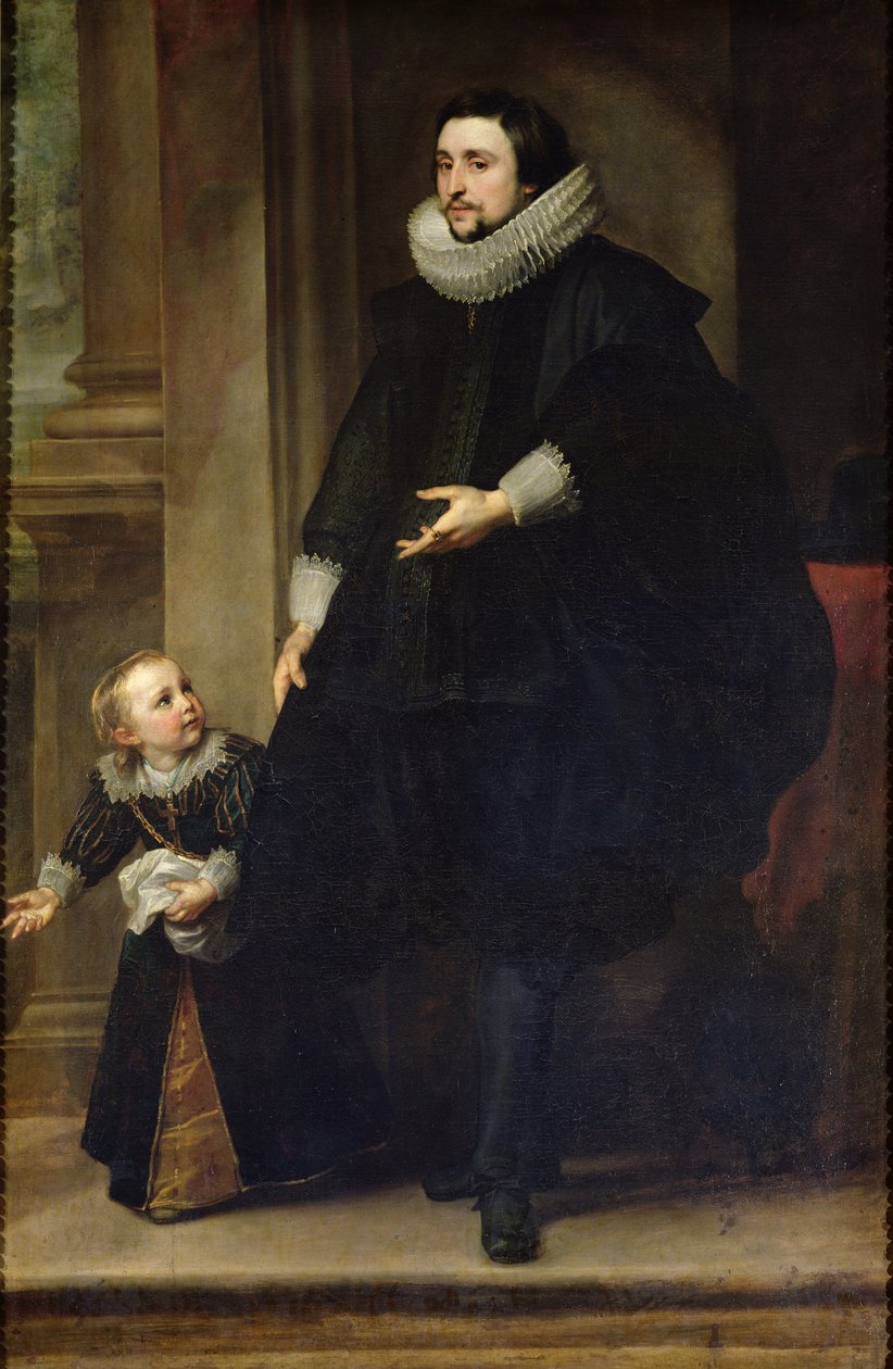 Portrét šlechtice a jeho dítěte nebo Portrét bratra Rubense od Anthony van Dyck