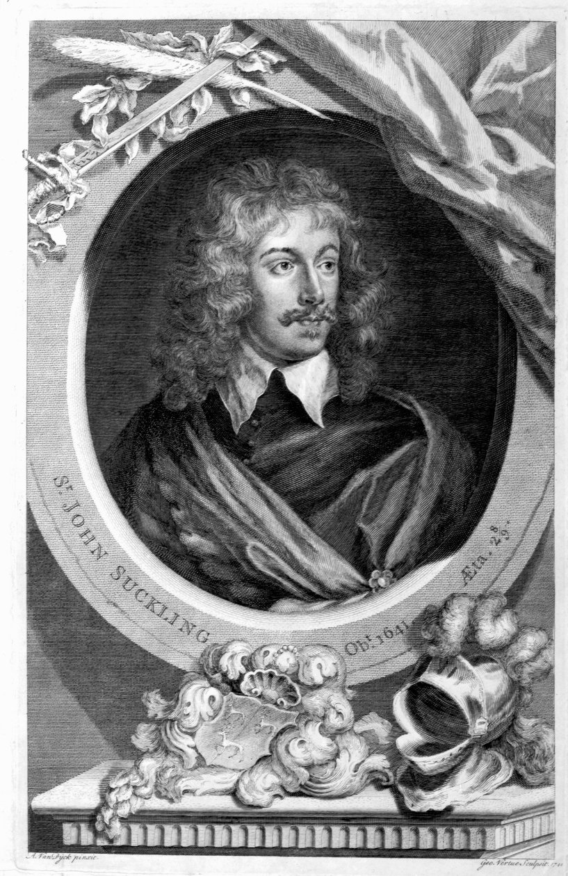 Sir John Suckling, vyrytý George Vertue, 1744 od Anthony van Dyck