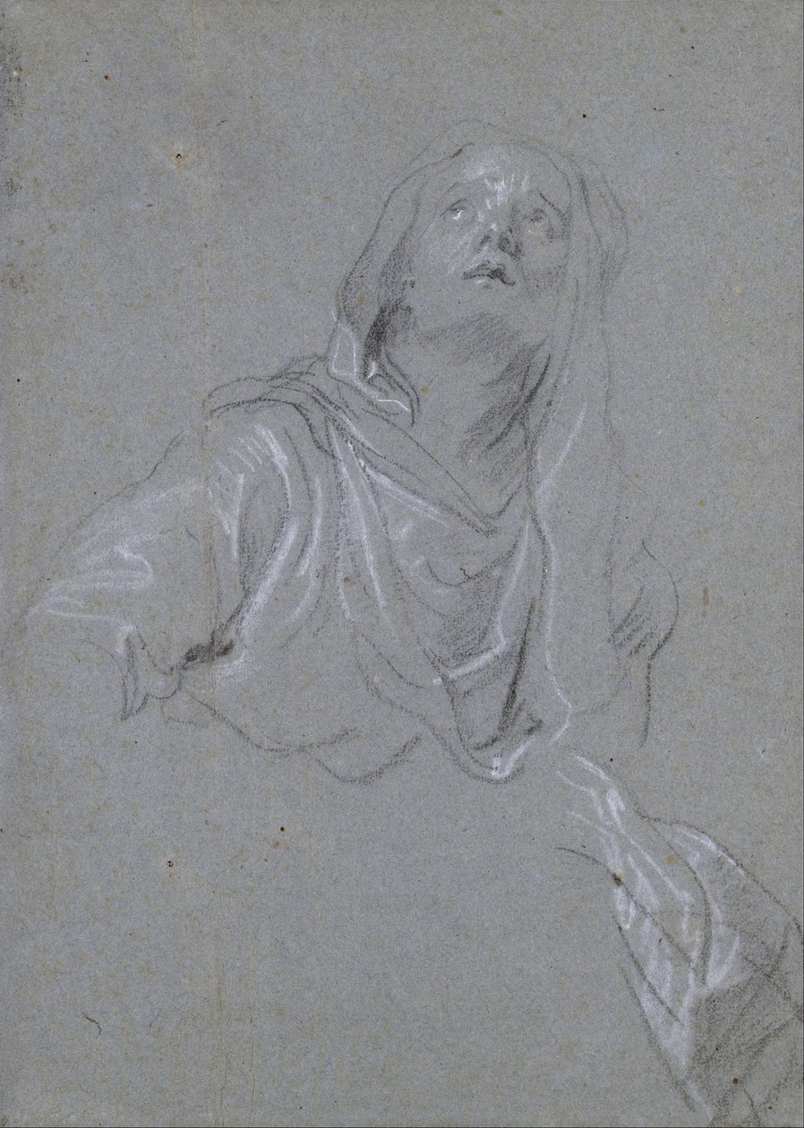Studie Madony hledící vzhůru od Anthony van Dyck