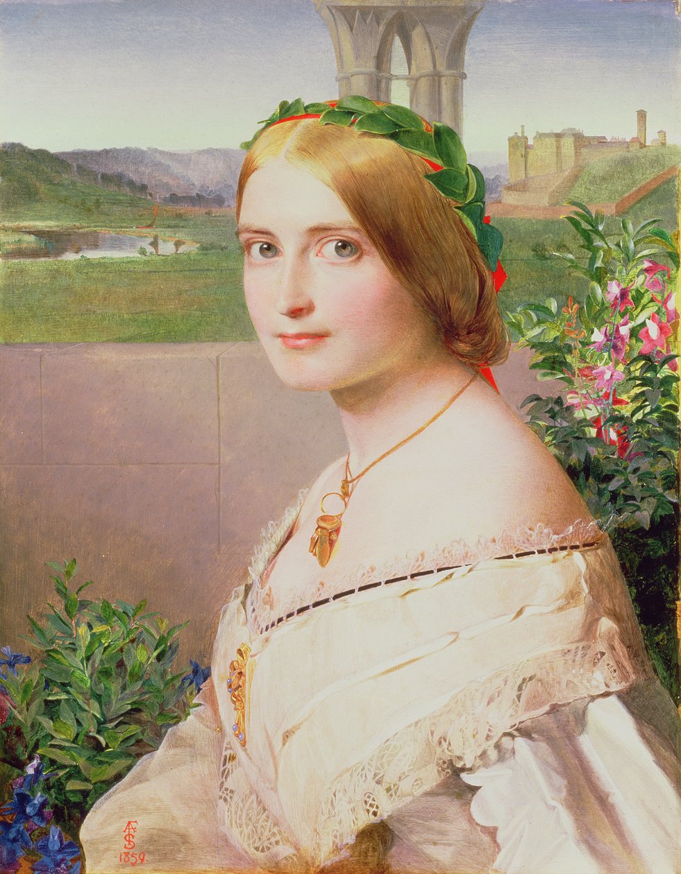 Portrét Adelaide Mary, paní Philip Bedingfeld, 1859 od Anthony Frederick Augustus Sandys