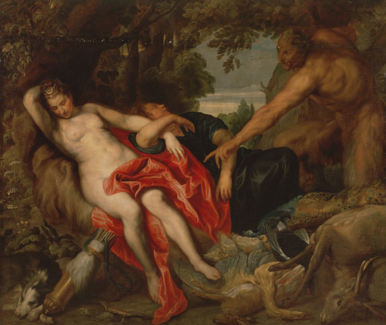 Diana a Endymion objevení satyrem, 1622-27 od Anthony van Dyck