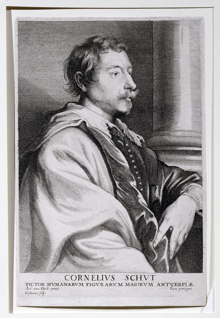 Portrét Cornelis Schut (1597-1655), žáka Rubense, vyrytý Lucasem Vorstermanem (1624-67) pro Van Dyckovu 