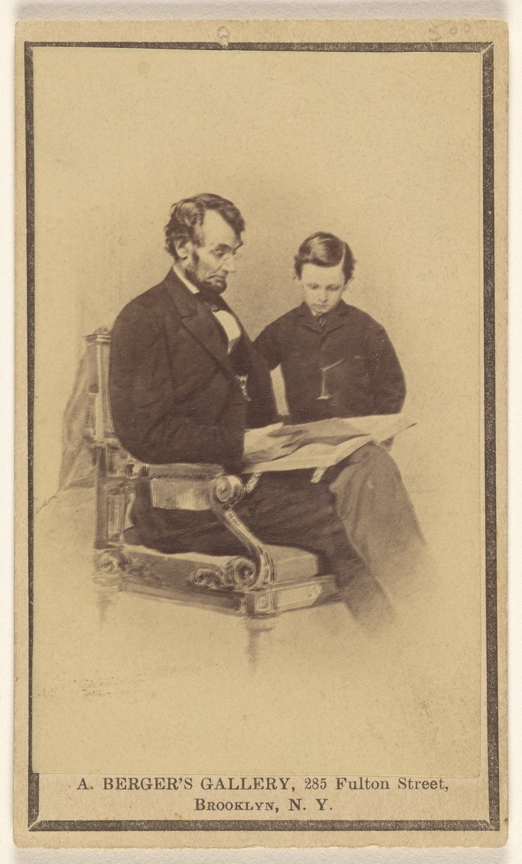 Prezident Lincoln čte Bibli svému synovi Tadovi od Anthony Berger