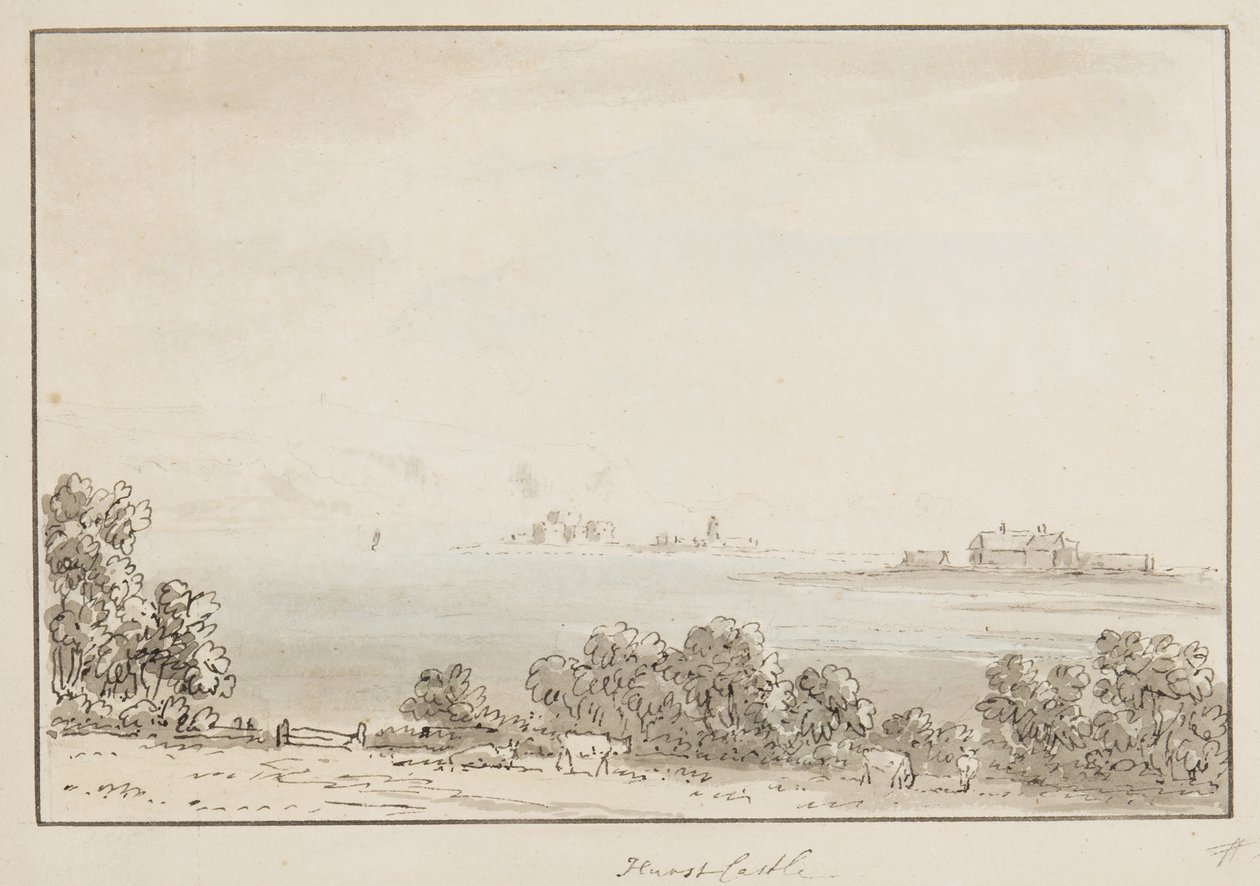 Hurst Castle (inkoust a wc na papíře) od Anthony Devis