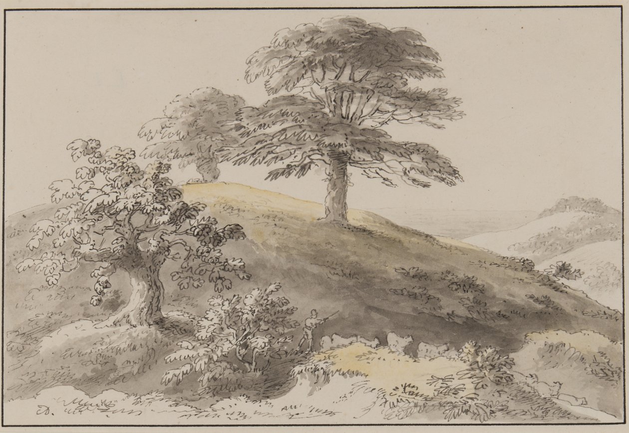 Sussex: Near St Marthas, Albury (pero, štětec, inkoust a wc na papíře) od Anthony Devis